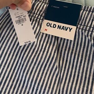 Old Navy Navy and White Striped Shorts